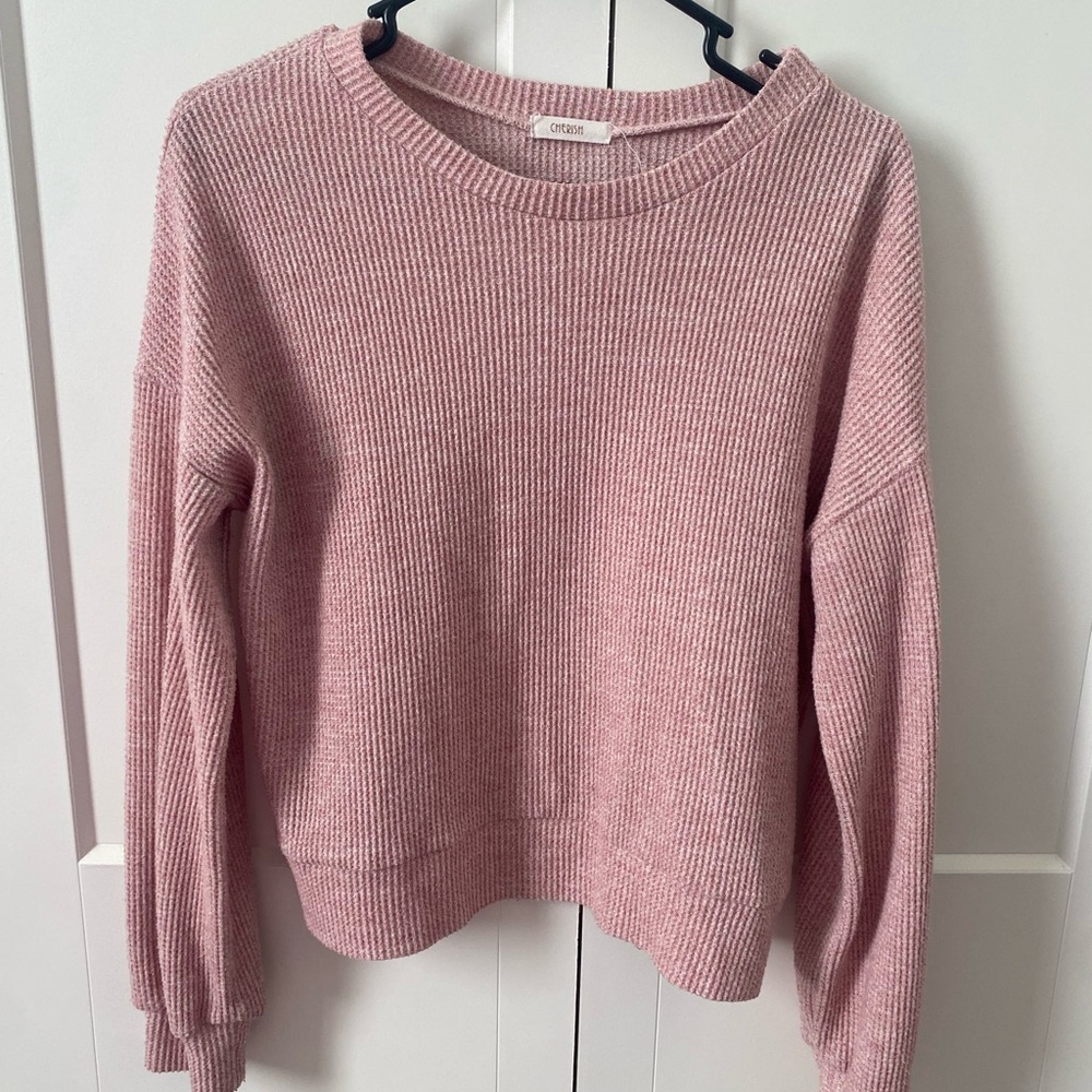 Cherish Soft Pink Ribbed Sweater